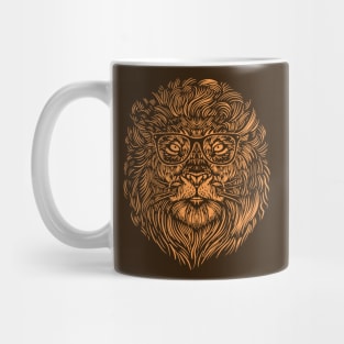 Funny Vintage Hipster Lion Sketch Mug